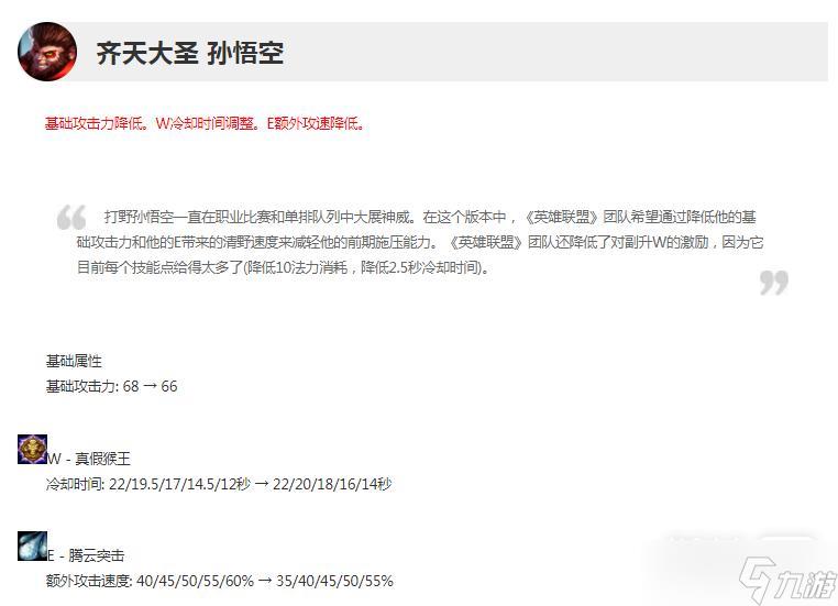 《英雄联盟》13.7版本正式服孙悟空削弱介绍